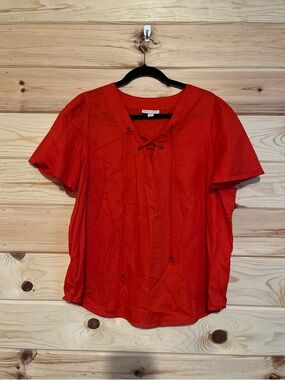 Knox Rose Cotton Red/Orange Blouse